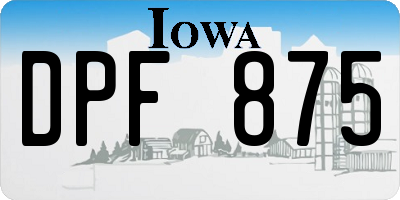 IA license plate DPF875