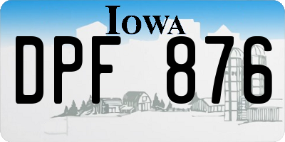 IA license plate DPF876