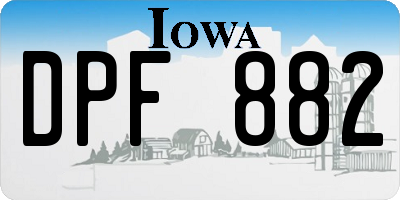 IA license plate DPF882