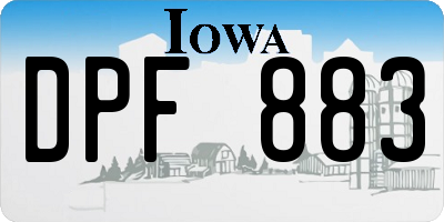 IA license plate DPF883