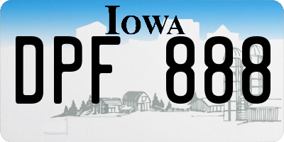 IA license plate DPF888