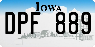 IA license plate DPF889