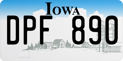IA license plate DPF890