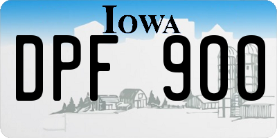 IA license plate DPF900