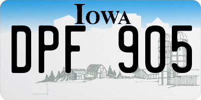 IA license plate DPF905