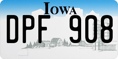 IA license plate DPF908