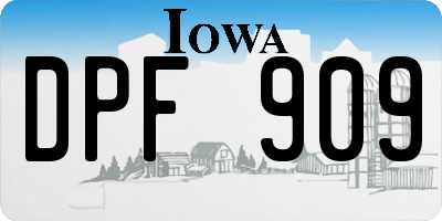IA license plate DPF909