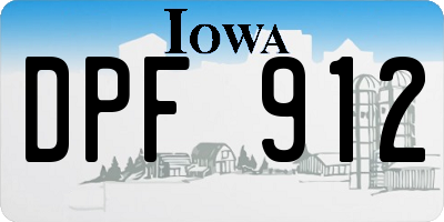 IA license plate DPF912