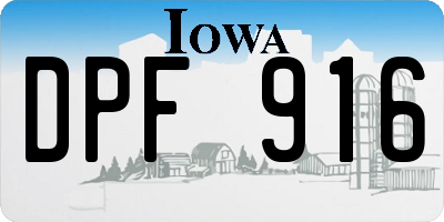 IA license plate DPF916