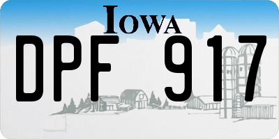 IA license plate DPF917