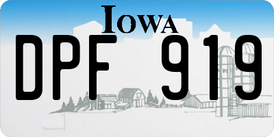 IA license plate DPF919