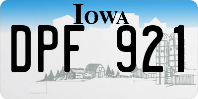 IA license plate DPF921