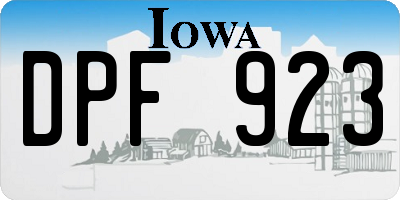 IA license plate DPF923