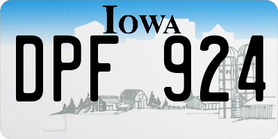 IA license plate DPF924