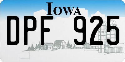 IA license plate DPF925