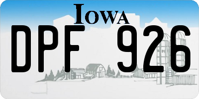 IA license plate DPF926