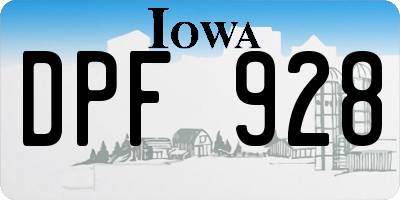 IA license plate DPF928