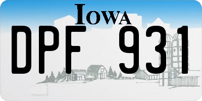 IA license plate DPF931