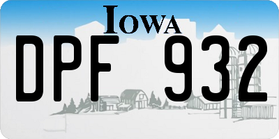 IA license plate DPF932