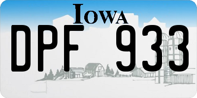 IA license plate DPF933