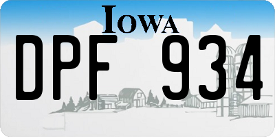 IA license plate DPF934
