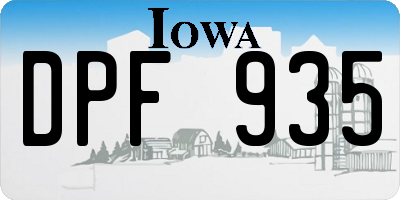 IA license plate DPF935