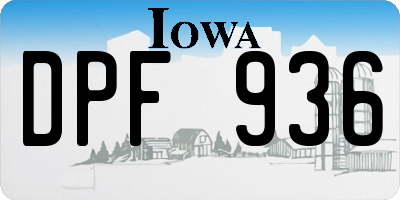IA license plate DPF936