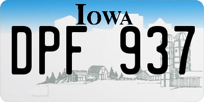 IA license plate DPF937