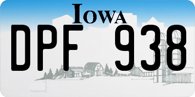 IA license plate DPF938