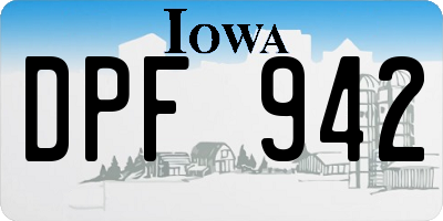 IA license plate DPF942