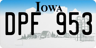 IA license plate DPF953