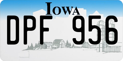 IA license plate DPF956