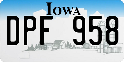 IA license plate DPF958