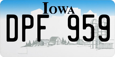 IA license plate DPF959