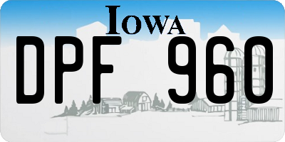 IA license plate DPF960