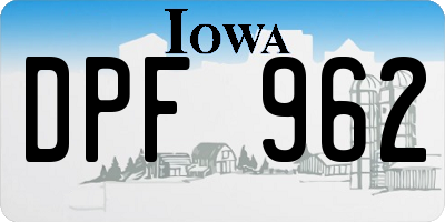 IA license plate DPF962