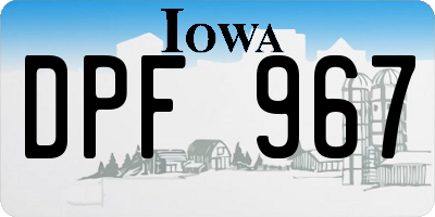 IA license plate DPF967