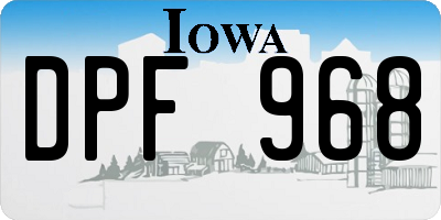IA license plate DPF968