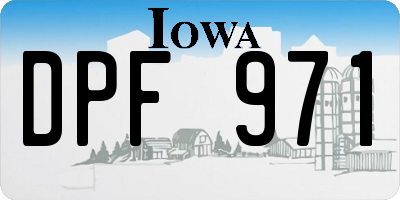 IA license plate DPF971
