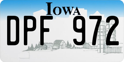 IA license plate DPF972