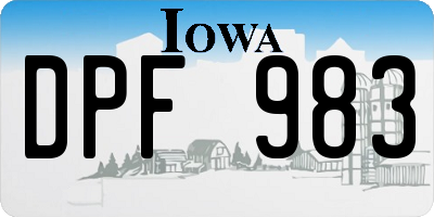 IA license plate DPF983