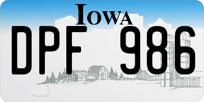 IA license plate DPF986