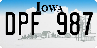 IA license plate DPF987