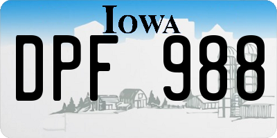 IA license plate DPF988