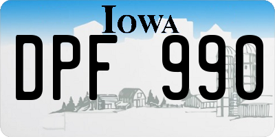 IA license plate DPF990