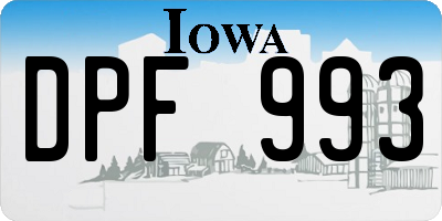 IA license plate DPF993