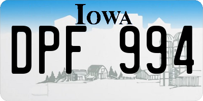 IA license plate DPF994