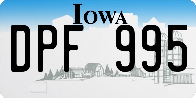 IA license plate DPF995