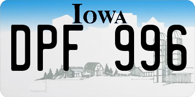 IA license plate DPF996