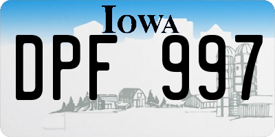 IA license plate DPF997